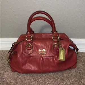 Coach Sabrina Cherry Red leather